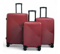 Infinity Leather Hardshell Suitcase Robust 8 Wheel Luggage Cabin Case Bag in Red | Size: Large Infinity Leather Red Large