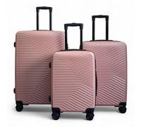 Infinity Leather Hardshell Suitcase Robust 8 Wheel Luggage Cabin Case Bag In Rose Gold Rose Gold Large
