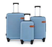 Infinity Leather Hardshell Suitcases Robust ABS Lightweight Luggage Holiday Bag in Blue | Size: Large Infinity Leather Blue Large