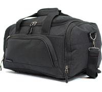 Infinity Leather Holdall Carry On 40x 20 x25cm Under-seat Travel Duffel Bag for Ryanair, Easy Jet in Black | Size: 40x 20 x25 cm Infinity Leather Black 40x 20 x25 cm