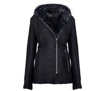 Infinity Leather Hooded Merino Sheepskin Jacket-Mandalay In Black Black 24