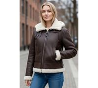 Infinity Leather Hooded Sheepskin Flying Bomber Leather Jacket - Sovereign In Dark Brown Dark Brown
