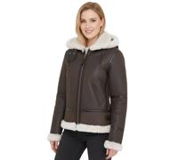 Infinity Leather Hooded Sheepskin Flying Leather Jacket-Orford In Brown Brown