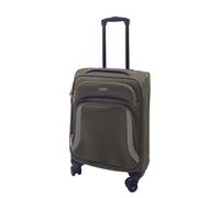 Infinity Leather Khaki Green Cabin Suitcase 55 x 40 x 20 cm Soft Shell Luggage Travel Suitable for Easyjet, Ryanair, Jet 2 Paid Carry on