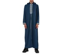 Infinity Leather Kids Boys Aqua Blue Hooded Moroccan Embroidery Djellaba Islamic Jubba Robe Eid Ramadan Thobe