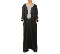 Infinity Leather Kid's Boys Black Moroccan Thobe Jubba Robe Eid Djellaba Gandoura