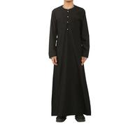 Infinity Leather Kid's Boys Black Omani Eid Thobe Saudi Emirati Jubba Robe
