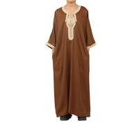 Infinity Leather Kid's Boys Brown Moroccan Thobe Jubba Robe Eid Djellaba Gandoura
