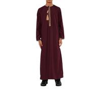 Infinity Leather Kids Boys Burgundy Red Moroccan Thobe Eid Djellaba Islamic Ramadan Robe Jubba