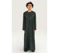 Infinity Leather Kids Boys Moroccan Embroidered Djellaba Islamic Jubba Robe Tassel Ramadan Thobe - Green - 40