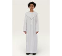 Infinity Leather Kids Boys Moroccan Embroidered Djellaba Islamic Jubba Robe Tassel Ramadan Thobe - White - 50