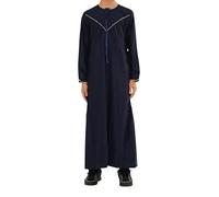 Infinity Leather Kids Boys Navy Blue Moroccan Thobe Eid Djellaba Ramadan Tassel Robe Islamic Jubba
