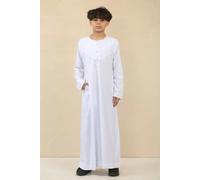 Infinity Leather Kid's Boys Omani Eid Thobe Saudi Emirati Jubba Robe - White - 40