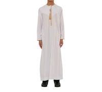 Infinity Leather Kids Boys White Moroccan Thobe Eid Djellaba Islamic Ramadan Robe Jubba