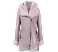 Infinity Leather Ladies Suede Merino Sheepskin Coat-Samara - Grey - UK 2XL/18 | EU 44 | US 14