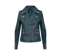 Infinity Leather Leather Brando Biker Jacket-Loddon In Teal Teal 8