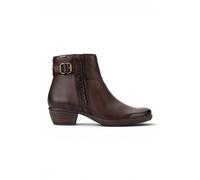 Infinity Leather Leather Heel Ankle Boots - Pikolinos Utiel In Dark Brown Dark Brown