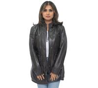 Infinity Leather Leather Hooded Parka Jacket-Bucharest In Brown Brown 16