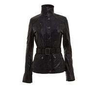 Infinity Leather Leather Military-Inspired Biker Jacket-Middleton In Black Black 22