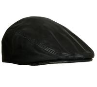 Infinity Leather Leather Peaky Blinders Newsboy Flat Hat In Black Black