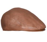 Infinity Leather Leather Peaky Blinders Newsboy Flat Hat In Tan Tan