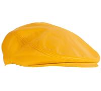 Infinity Leather Leather Peaky Blinders Newsboy Flat Hat In Yellow Yellow