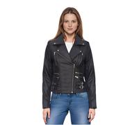 Infinity Leather Leather Teal Brando Biker Jacket-Constantia In Black Black 18