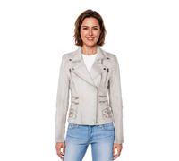 Infinity Leather Leather Teal Brando Biker Jacket-Constantia In White White
