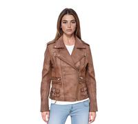 Infinity Leather Leather Teal Brando Biker Jacket-Constantia Tan