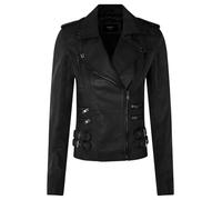 Infinity Leather Leather Vintage Brando Biker Jacket-Orlando In Jet Black Jet Black