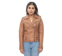 Infinity Leather Leather Vintage Brando Biker Jacket-Orlando In Tan Tan