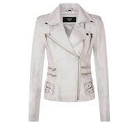 Infinity Leather Leather Vintage Brando Biker Jacket-Orlando In White White
