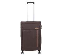 Infinity Leather Lightweight Brown Soft Casing Suitcases 8 Wheel Luggage Travel