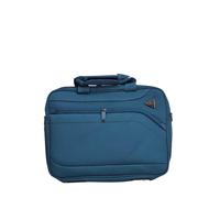 Infinity Leather Lightweight Blue Suitcases 8 Wheel Luggage Travel Cases Soft Laptop Holiday Bag