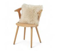 Infinity Leather Luxury Genuine Sheepskin 40X40Cm Real Wool Single Sided Cushion In Beige Beige 40cm x 40cm