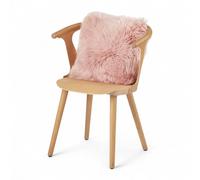 Infinity Leather Luxury Genuine Sheepskin 40X40Cm Real Wool Single Sided Cushion In Pink Pink 40cm x 40cm