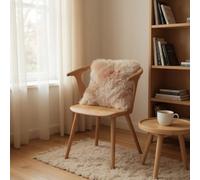 Infinity Leather Luxury Genuine Sheepskin Cushion 40×40 cm - Real Wool Pillow with Suede Backing, Soft Fluffy Decorative Throw Cushion for Sofa, Bed, or Chair - Single-Sided Real Sheepskin