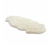 Infinity Leather Luxury Genuine Sheepskin Double Natural Fluffy Soft Real Wool Rug In Beige Beige 180cm x 60cm