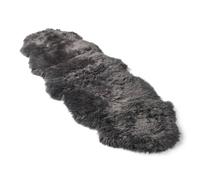 Infinity Leather Luxury Genuine Sheepskin Double Natural Fluffy Soft Real Wool Rug In Dark Grey Dark Grey 180cm x 60cm