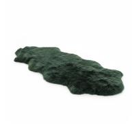 Infinity Leather Luxury Genuine Sheepskin Double Natural Fluffy Soft Real Wool Rug In Green Green 180cm x 60cm
