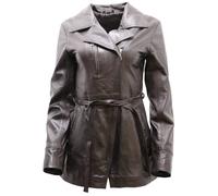 Infinity Leather Md Length Leather Biker Jacket-Okehampton In Brown Brown 24