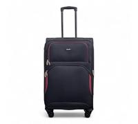 Infinity Leather Medium Suitcase 24" Lightweight Soft Shell Luggage 4 Wheels Spinner 3-Digit Combination Lock Luggage for 15 to 20kg