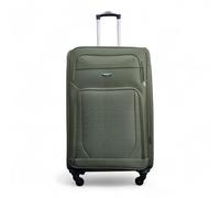 Infinity Leather Medium Suitcase 24" Super Lightweight Expandable Luggage 20% 4 Wheels Spinner 3-Digit Combination Lock Soft Shell Luggage for 15 to 20kg