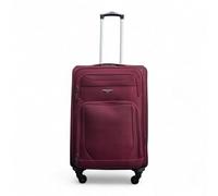Infinity Leather Medium Suitcase 24" Super Lightweight Expandable Luggage 20% 4 Wheels Spinner 3-Digit Combination Lock Soft Shell Luggage for 15 to 20kg