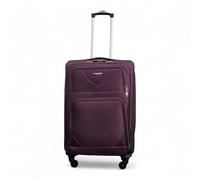 Infinity Leather Medium Suitcase 24" Super Lightweight Expandable Luggage 20% 4 Wheels Spinner 3-Digit Combination Lock Soft Shell Luggage for 15 to 20kg