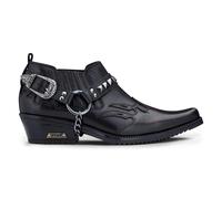 Infinity Leather Men’S Black Leather Winklepicker Studded Western Biker Boots - Black - UK 11 | EU 45 | US 12