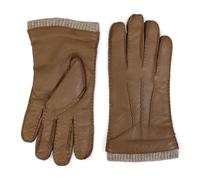 TruClothing Men’s Genuine Leather Gloves Winter Wool Lined Touchscreen Ribbed Knit Cuff - Tan L