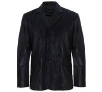 Infinity Leather Men's 3 Button Leather Blazer Jacket-Dubai in Black | Size: 3XL Infinity Leather Black 3XL