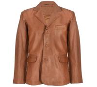 Infinity Leather Men's 3 Button Leather Blazer Jacket-Dubai in Tan | Size: 2XL Infinity Leather Tan 2XL