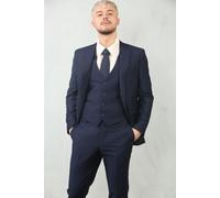 Infinity Leather Men's 3 Piece Formal Classic Prom Suit Workwear in Blue | Size: 48R Infinity Leather Blue 48R